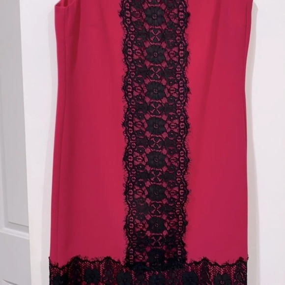 Ann Taylor Loft pink dress with black lace size 4 - Picture 2 of 9
